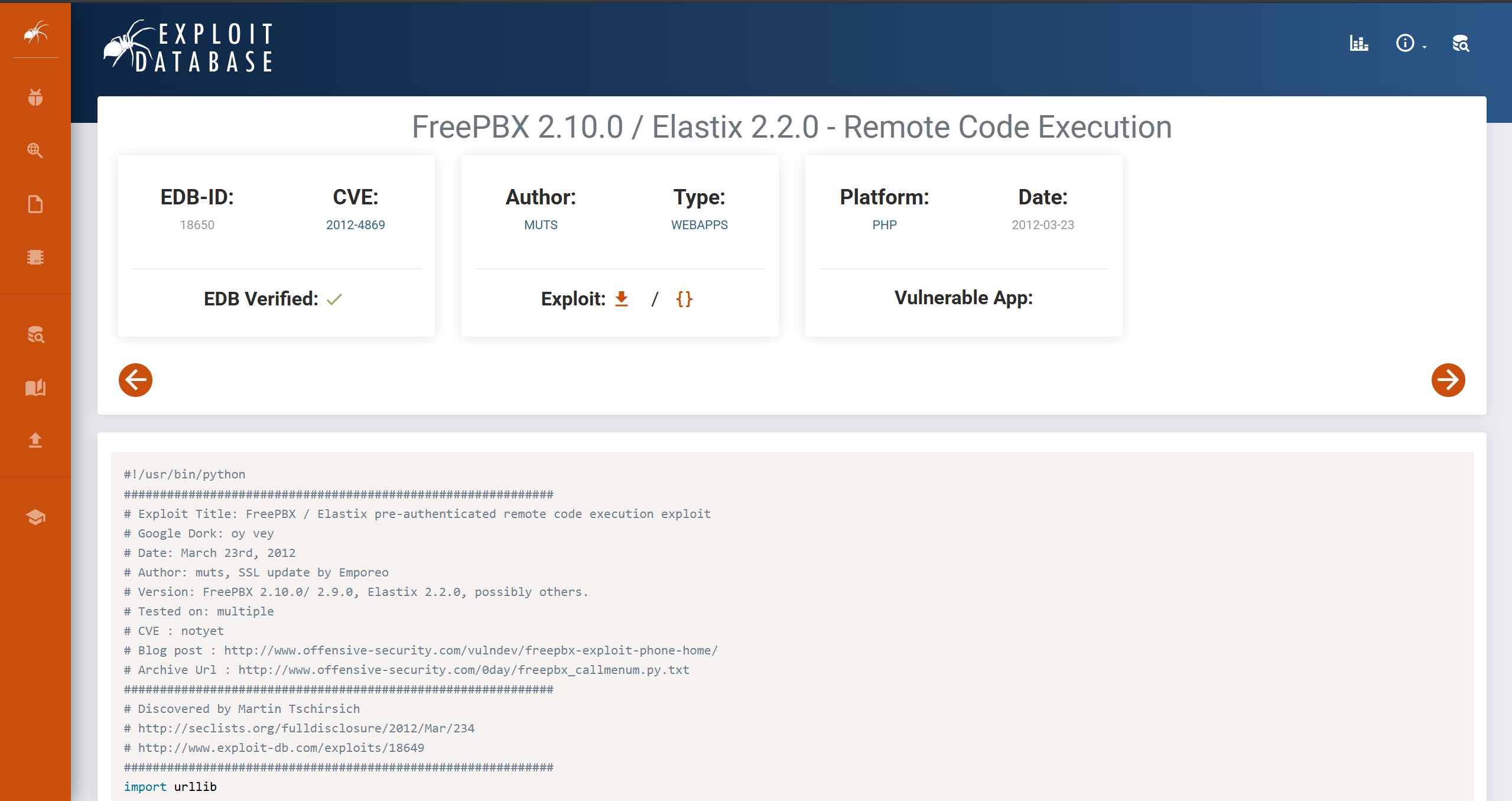 ExploitDB preview